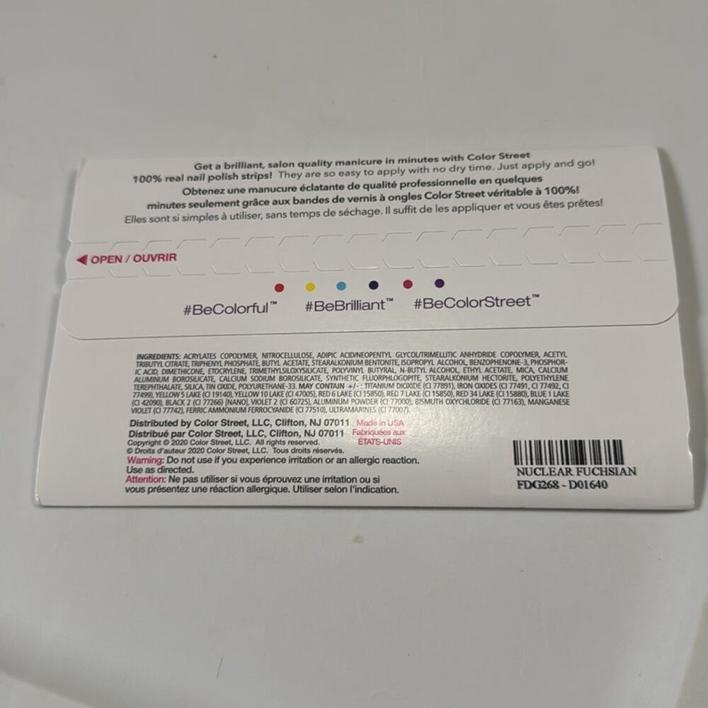 NWT Color Street "Nuclear Fuchsian" Glitter Nail Strips - Picture 3 of 4